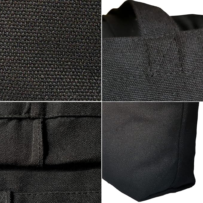 Koolmox 6-PACK 22x16x7.8'' Extra Large Canvas Tote Bags Bulk 12Oz Thick Heavy Duty Reinforced Handles, Blank Black Canvas Grocery Bag Multi Purpose Tote Travel Beach Tote bag Shopping Bags - Image 5