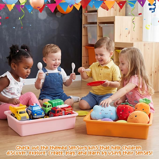 18 Pcs Flat Storage Organizer Bins Letter Size Paper Tray Classroom Storage Plastic Art Trays Classroom Pencil Organizer Baskets for School Office Teacher Book Organization(Fresh Color) - Image 6