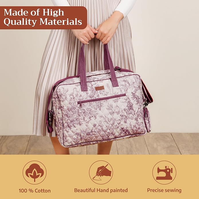 Maison d' Hermine Weekender Bags for Women Cotton Quilted Duffel Overnight Luggage Weekend Bag for Men Gym Gifts Travel | Overnight Luggage Weekend Bag for Men Gym Sports Gifts Duffle bag Business Travellers Trip Spring Summer - Image 4