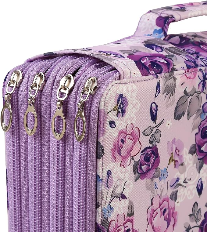 300 Slots Colored Pencil Case Organizer, 4 Layer Bag | Twill Oxford fabric,103 elastic loops,detachable handle,for travel,home storage,drawing tools,creative gifts - Image 5