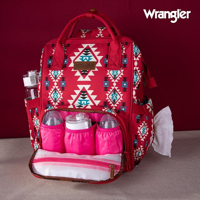 Montana West Wrangler Diaper Bag Backpack Aztec Callie Bag Travel Backpack Purses Western Multi-Function Baby Bags for Mom - Image 2