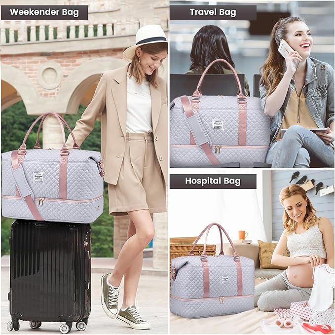 LOVEVOOK Travel Duffle Bag,Weekender Bags for Women with Shoe Compartment，Carry on Overnight Bag with Toiletry Bag,Gym Duffel Bag with Wet Pocket, Hospital Bags for Labor and Delivery - Image 7