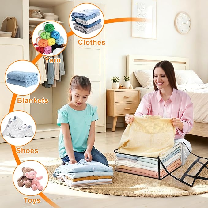 4 Pack Clear Clothes Storage Bags, 40L Vinyl Blanket Storage Containers with Heavy Duty Zipper, Foldable Moving Bags, Closet Organizers for Bedding, Clothing, Comforters, Linens, Duvet - Image 6