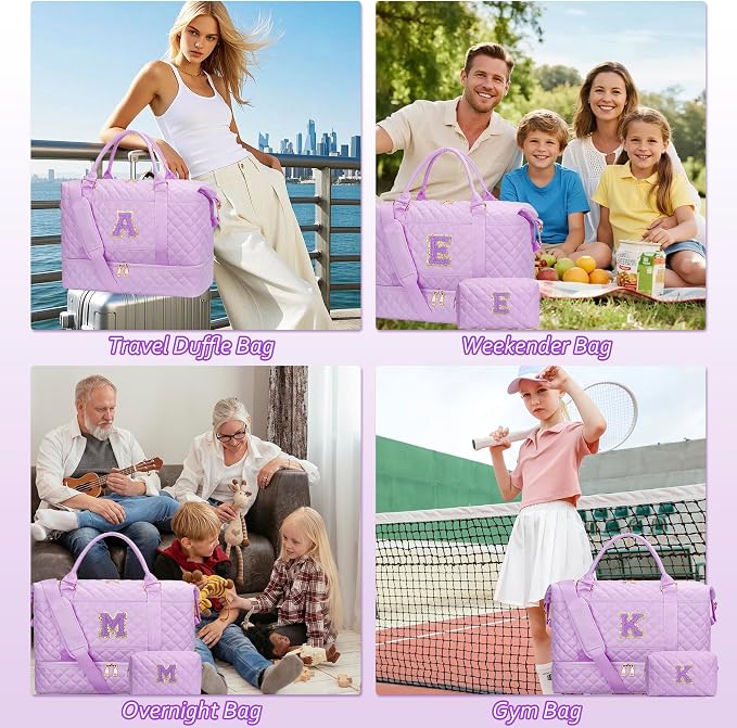 Gifts for Teen Girls Dance Weekender Bag for Girls (Purple,E) | Gifts for Teen Girls-Overnight Bags with Toiletry Bag-Weekender Bags with Shoe Compartment for Travel - Image 9