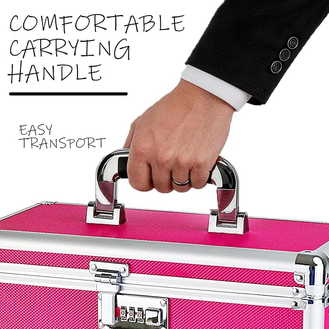 Hanging File Box for Letter, All-in-one set with 10 Folders | Portable Locking Filing Storage Box with Handle & Shoulder strap, Lockable File Cabinet Documents Safe, Lockbox Doc Organizer - Image 6