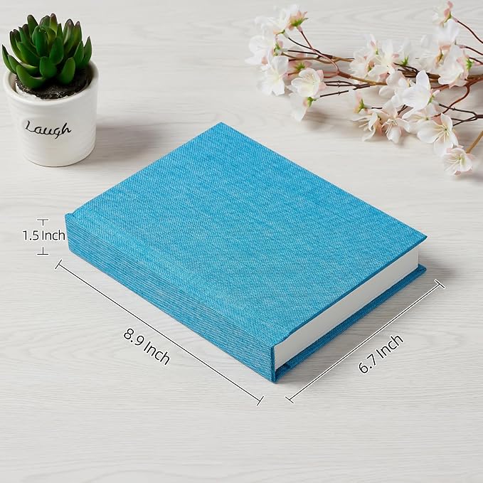 Pssoss 5x7 Photo Album with Writing Space, Linen Cover, 20 Photos, Blue | High-GSM writable pages with easy slip-in pockets for weddings, baby photos, family memories, travel, and anniversaries. - Image 2