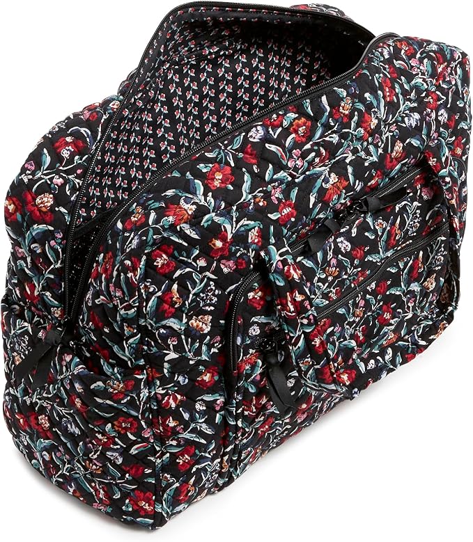 Vera Bradley Women's Cotton Weekender Travel Bag, Perennials Noir, One Size - Image 2