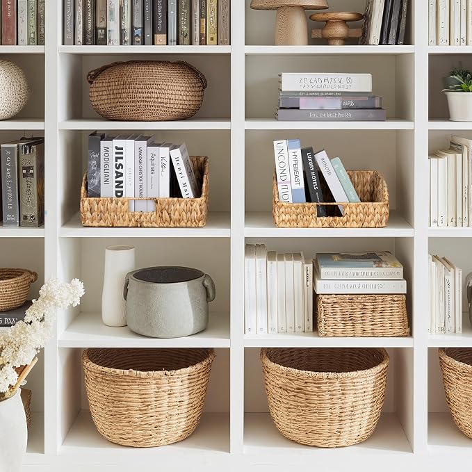 StorageWorks Pantry Baskets for Organizing, Hyacinth Storage Baskets,2-Pack | Pantry Organizers and Storage with Built-in Handles, Wicker Storage Baskets for Shelves, Wicker Baskets for Organizing - Image 4