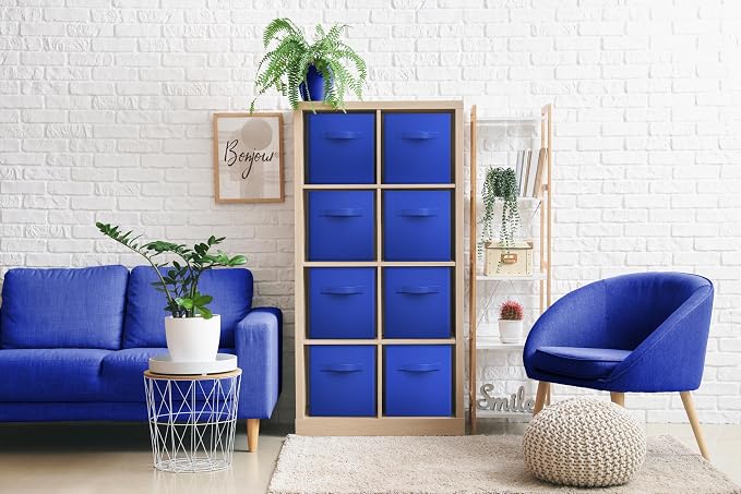 Sorbus Fabric Storage Cubes - 8 Foldable Storage Bins for Organizing Pantry, Cubbies, Toy Box - Clothes Storage & Closet Organizer - 11 Inch Collapsible Cube Baskets for Shelves with Handle - Image 2