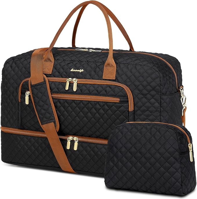Travel Duffle Bag Weekender for Women - Carry-On Overnight Bag Personal Item Bag with Shoe Compartment & Wet Pocket Large Weekend Tote Bags with Toiletry Bag Hospital Bags for Labor and Delivery by LUOCIP