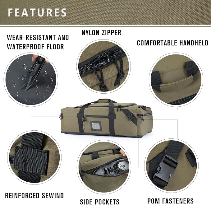 86l Large Duffel Bag For Travel, Gym & Sports - Water Repellent Polyester, Hidden Straps, Shoe Compartment - Perfect Luggage Duffle Bag Or Backpack For Men & Women - Image 3
