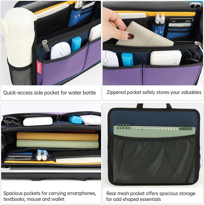 Small Rugged Organizer Insert for Briefcase Tote Shoulder Messenger Bag-19 Pockets,Padded Water-repellent Nylon-Mix - Image 4
