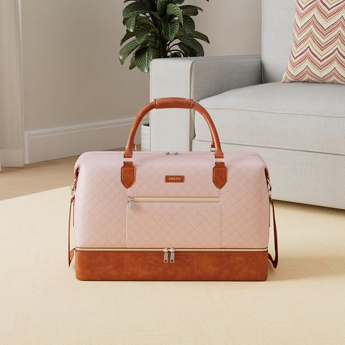 ITIEZY Weekender Bag for Women 21.5" Travel Duffel Large Carry On Bag 3PCS | Nylon Duffel Bag with Waterproof Shoe Compartment, Crossbody Bag and Toiletry Bag, Travel Weekend Hospital Overnight Gym Bag - Image 2