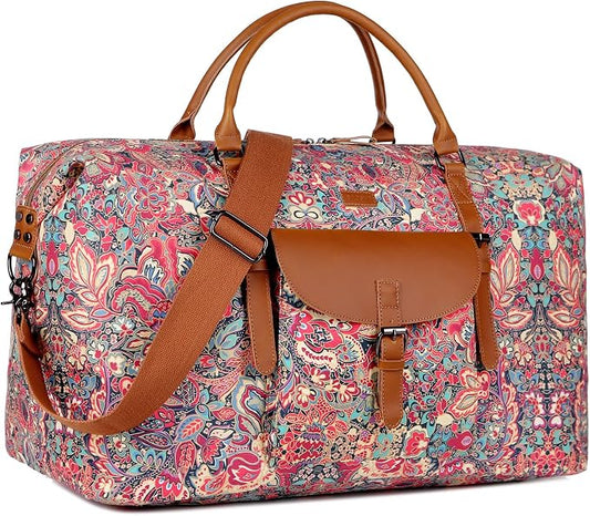 Oversized Pretty Women's Travel Duffel Bag 52L Weekend bag Weekender Overnight Carry on Luggage HB-15 (HS) by Baosha