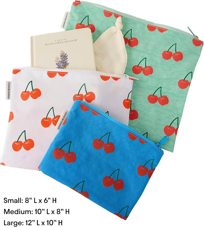 Zipper Pouch 3 Piece Set Diaper Bag Organizer for Baby Essentials | Stand up gusseted nylon pouches that fold flat when empty. Reusable on the go travel storage for snacks clothes toys and more - Image 2
