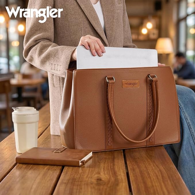 Montana West Wrangler Laptop Tote Bag for Women 15.6 Inch Computer Bag for Work Large Double Compartment Purse and Handbag - Image 2