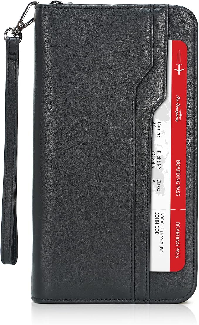 Polare Full Grain Leather Family Travel Passport Wallet and Documents Organizer RFID Blocking Case Holder Fits 6 Passports for Men and Women by polareoriginal