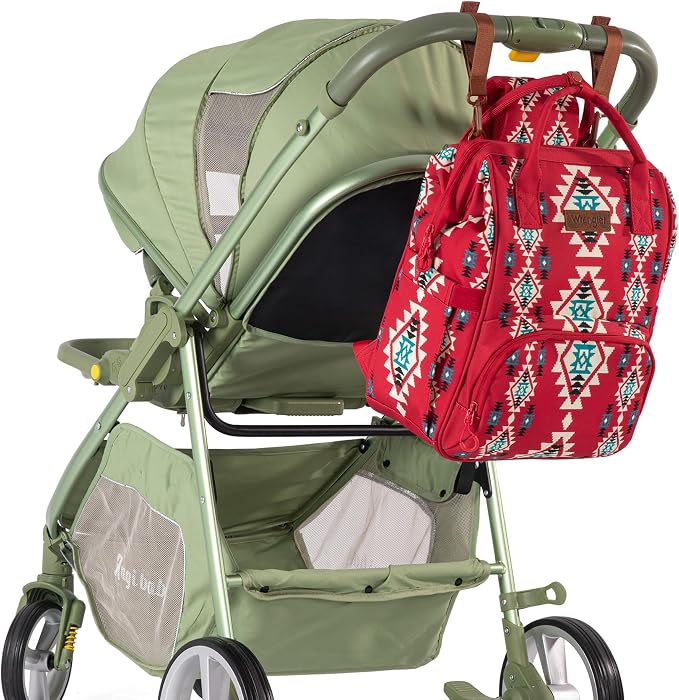 Wrangler Aztec Backpack Organized Daypack Travel Baby Bag with Stroller Strap and Side Bottle Pockets WG2204-9110BDY - Image 6