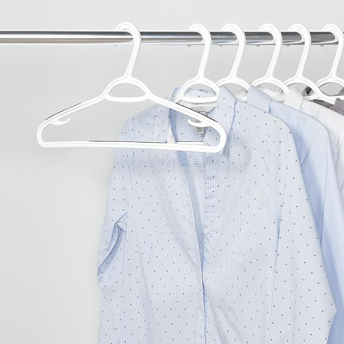 Neatfreak Slim Non Slip Hangers - Space Saving Set of 10 With Lingerie Hooks and Pants/Accessories Bar - Patented W Frame White Plastic Hangers - Image 6