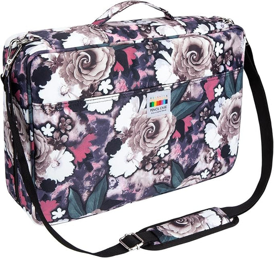 YOUSHARES Big Capacity Colored Pencil Case - 480 Slots large Pen Case Organizer with Multilayer Holder for Prismacolor Colored Pencils & Gel Pen (Grey Rose) by YOUSHARES
