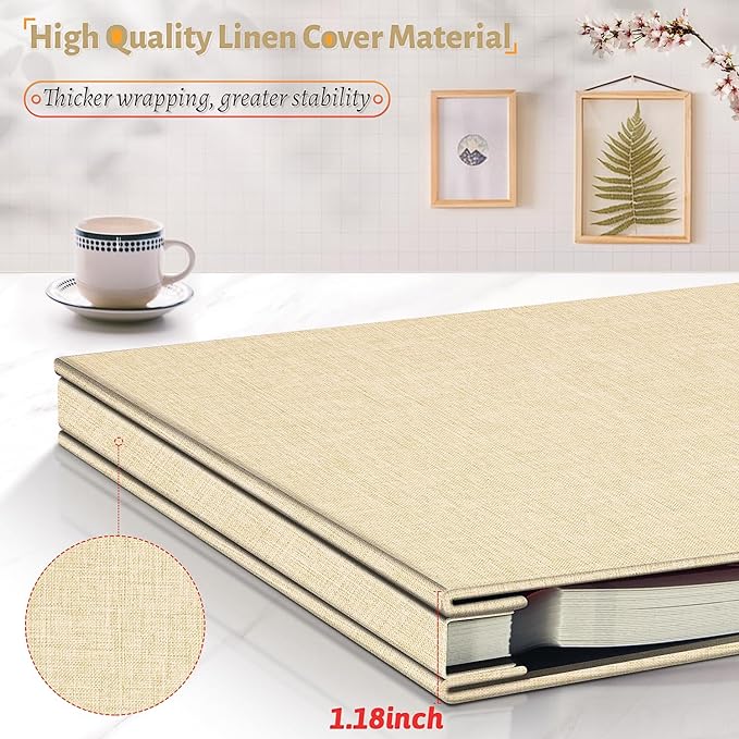 Artfeel Photo Album Self Adhesive Scrapbook,60 Pages Large Photo Book for 4x6,5x7,8x10 Pictures,DIY Album for Baby Wedding Family Travel Birthday,with Metallic Pen and Scraper - Image 5