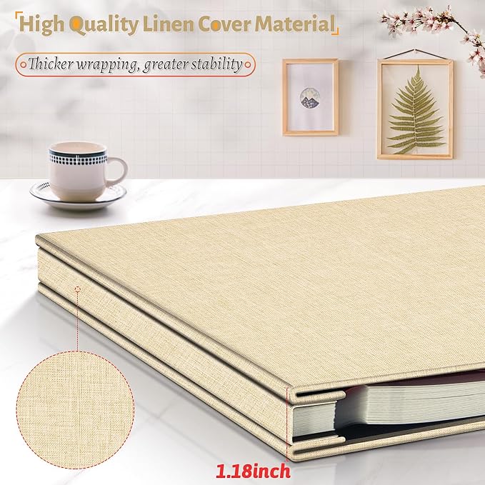 Artfeel Photo Album Self Adhesive Scrapbook,60 Pages Large Photo Book for 4x6,5x7,8x10 Pictures,DIY Album for Baby Wedding Family Travel Birthday,with Metallic Pen and Scraper - Image 5