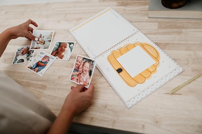 Lucy Darling Baby Memory Book – Honey Bee | Luxury Baby First Year Book & Photo Album | Gender Neutral Keepsake Journal for Milestones, Memories & Photos | Thoughtful Pregnancy Gift - Image 4