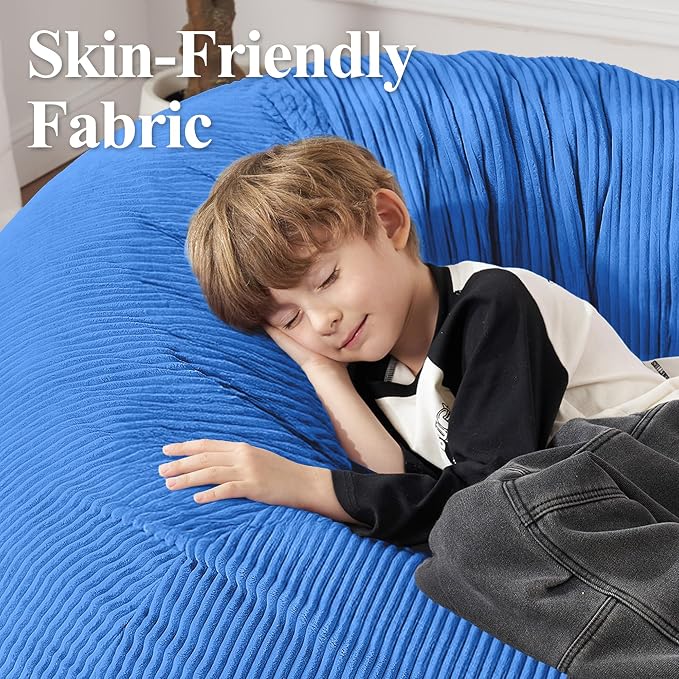 4FT Bean Bag Chair for Adults,Large Teardrop Beanbag with Filler | Beanbag Chair with Memory Foam Filled,Bean Bags with Handy Handle&Machine Washable Cover for Living Room,Bedroom-Blue - Image 7