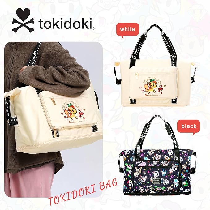 Tokidoki Unicorno Foldable Duffle Bag for Travel, 40L Expandable Weekender Bags with Trolley Sleeve Overnight Bags for Travelling - Image 2