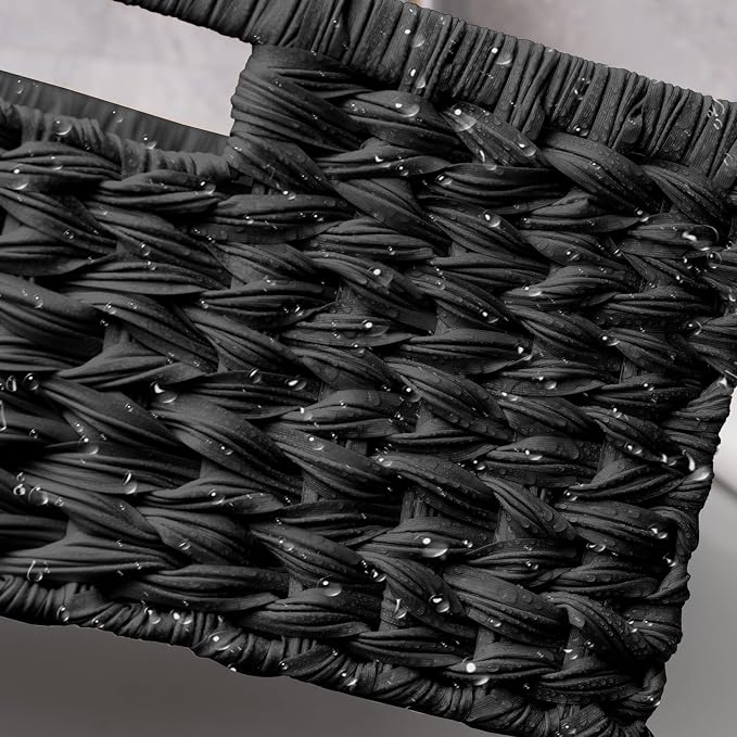 GRANNY SAYS Storage Baskets for Organizing, Waterproof Black Basket, 1-Pack | Handwoven Wicker Storage Basket for Shelves, Large Wicker Baskets for Organization,Decorative Basket,Woven Basket for Storage - Image 3