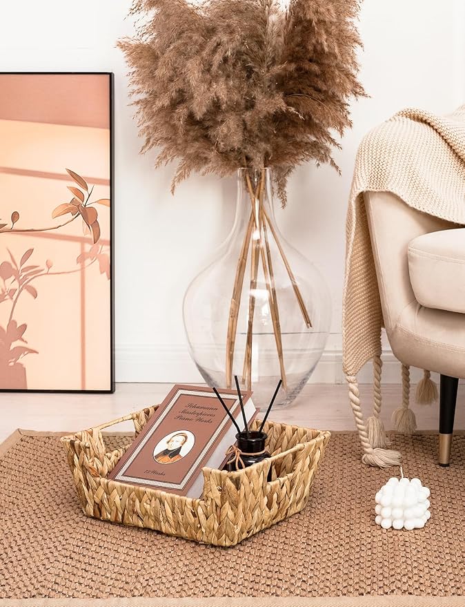 StorageWorks Pantry Baskets for Organizing, Storage Baskets, Water Hyacinth | Pantry Baskets for Patato and Onion Storage, Stackable Wicker Basket Organizer for Shelf, Woven Basket for Storage, 2-Pack - Image 6