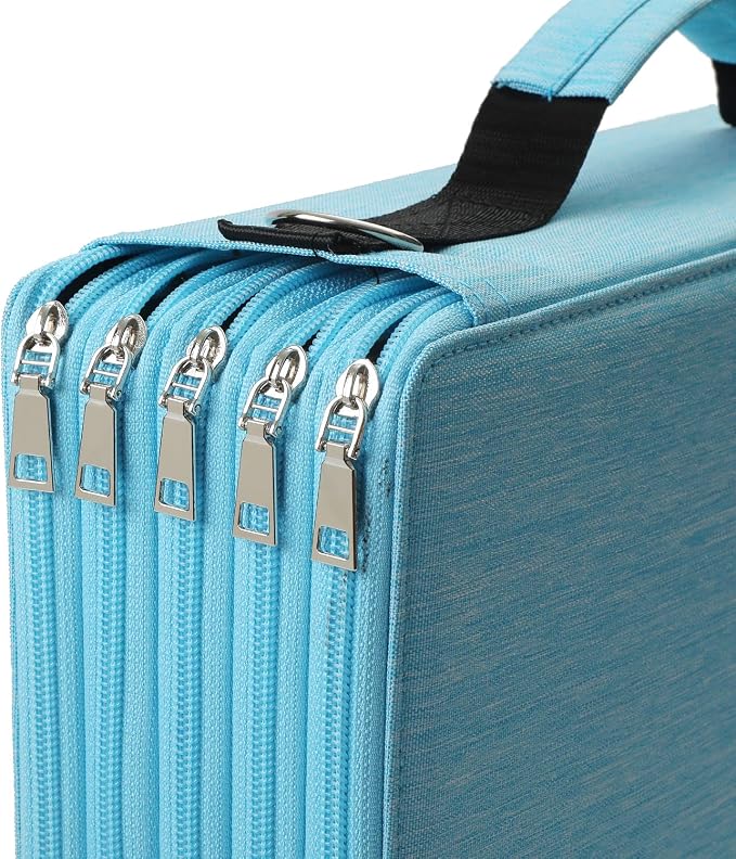 600-Slot Colored Pencil Case, 5-Layer Zipper with Shoulder strap and Handle | Organizer Bag for Pencil Storage Case for Artist Painter Office Sketch Travel Supplies - Image 5