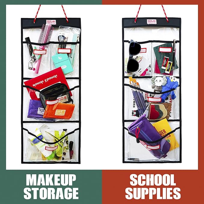 Rough Enough Locker Organizer, 4 Pockets Hanging for Gym Work Wall, Clear | Water-Repellent, Thick PVC Material, 27 x 11 Inch, 2 Small + 2 Large Pockets, for Police, Officer, Teacher - Image 7