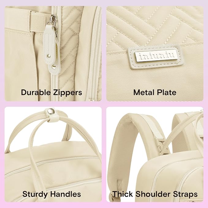 iniuniu Baby Diaper Bag Backpack, 4 in 1 kit Large Capacity Travel Backpack | Waterproof Backpack for Moms Dads,Travel Backpack with Pouch,Washable Changing Pad, Baby Essentials - Image 5