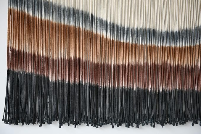 Macrame Wall Hanging Boho Wall Decor Large-Scale Tie-Dye Tapestry 57"W*35"L | Handmade Yarn Art, Fiber Wall Hanging, Large Wall Decor, Boho Style, for Living Room Bedroom Decor, Bohemian Home - Image 7