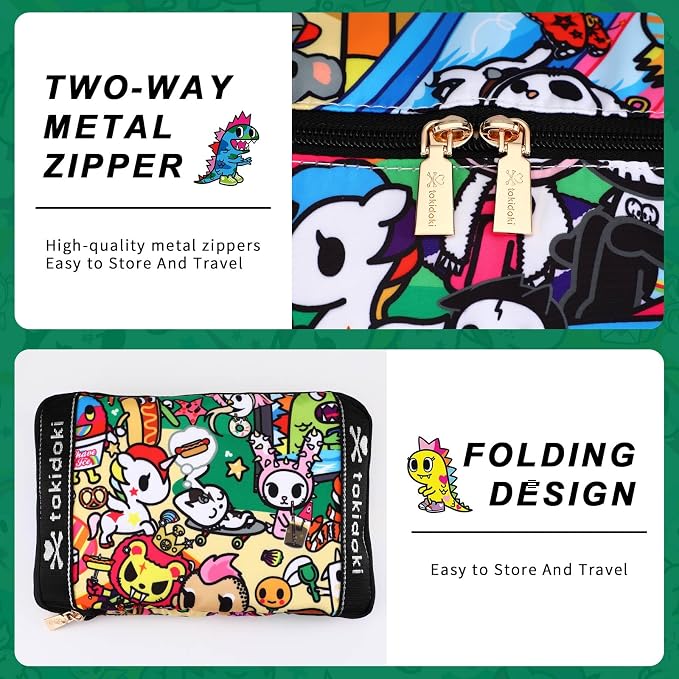 Tokidoki Unicorno Weekender Bags for Women travel Expandable Carry on Bag with Trolley Sleeve Foldable Duffle for Work (Green) - Image 6