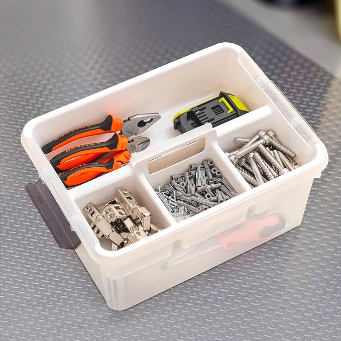 Citylife 17 QT Clear Craft Organizers and Storage Box with Handled Tray | Stackable Art Supply Organizer Storage Bins with Lids for Craft, Beads, Markers, Sewing, Tools, Playdoh, Coloring Books, - Image 5