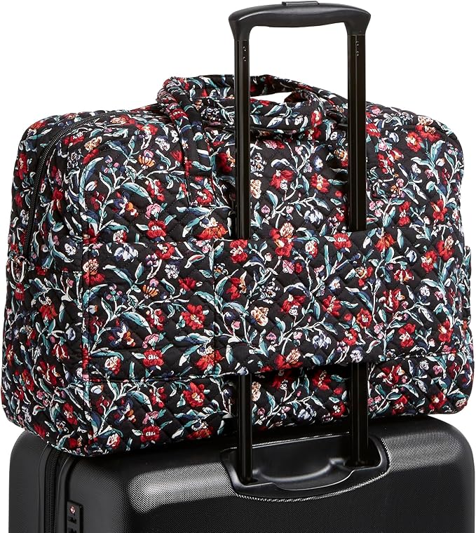 Vera Bradley Women's Cotton Weekender Travel Bag, Perennials Noir, One Size - Image 3