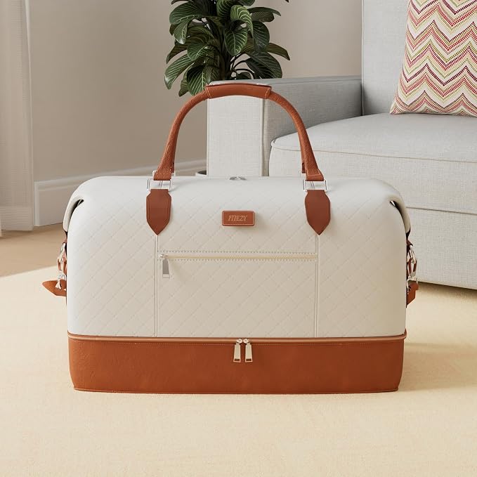 ITIEZY Weekender Bag for Women 21.5" Travel Duffel Large Carry On Bag 3PCS | Nylon Duffel Bag with Waterproof Shoe Compartment, Crossbody Bag and Toiletry Bag, Travel Weekend Hospital Overnight Gym Bag - Image 2