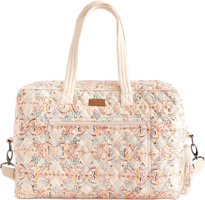 Maison d' Hermine Weekender Bags for Women Cotton Quilted Duffel Overnight Luggage Weekend Bag for Men Gym Gifts Travel | Overnight Luggage Weekend Bag for Men Gym Sports Gifts Duffle bag Business Travellers Trip Spring Summer by MaisondHermine