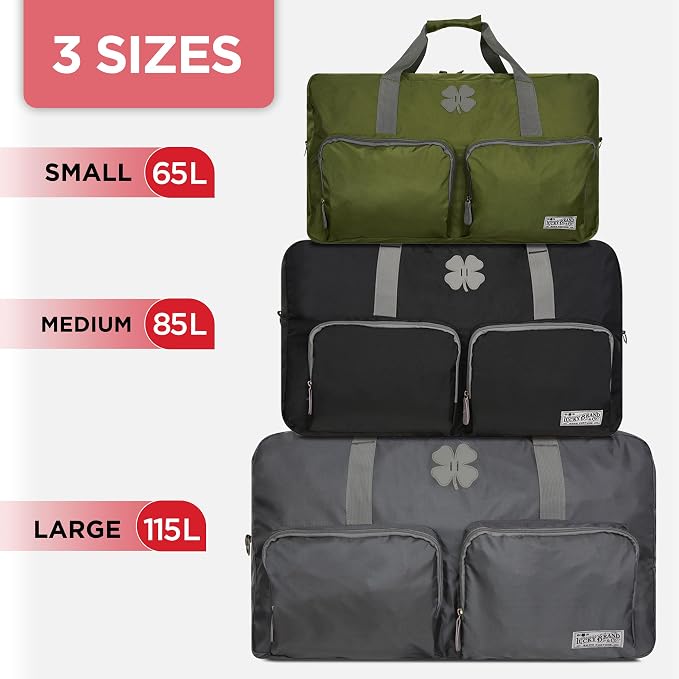 Lucky Brand Large Duffle Bag for Travel, Foldable Weekender Duffel bag | Travel Overnight Duffel bag, Adjustable Shoulder Strap, Front Zip Pockets, Spacious Capacity, Unisex Lightweight Travel Bag - Image 7