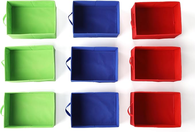 Humble Crew Kids Toy Organizer with 9 Fabric Bins, 3 Tier Storage Shelf | Sturdy wood and steel toddler frame, collapsible containers, wall anchor anti-tip safety kit for playroom, bedroom, classroom - Image 5
