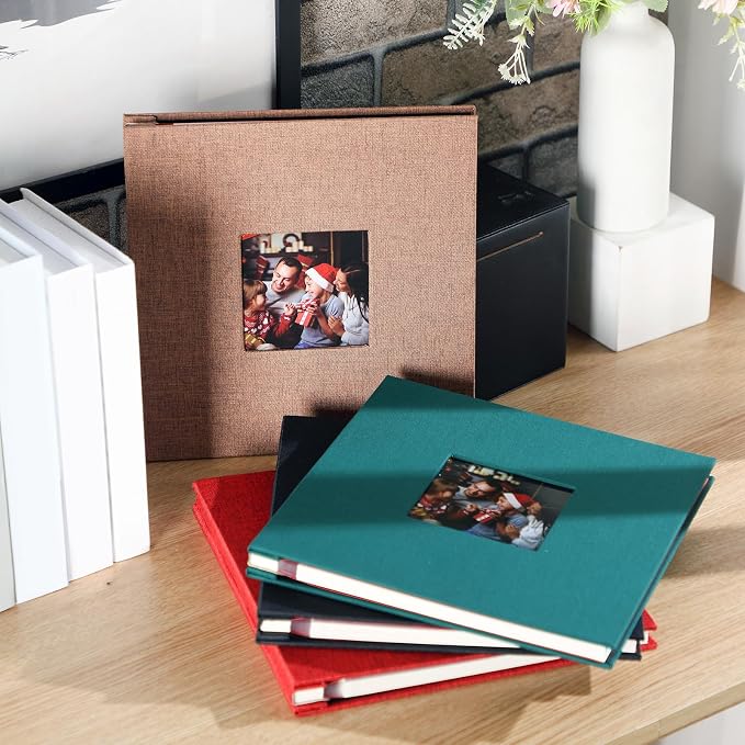 Sieral 4 Pcs Large Photo Album 10.6 x 11" Self Adhesive Scrapbook Album for 4x6 5x7 8x10 Pictures 40 Pages DIY Linen Cover Memory Album Photo Book for Family Travel Wedding Gifts - Image 7
