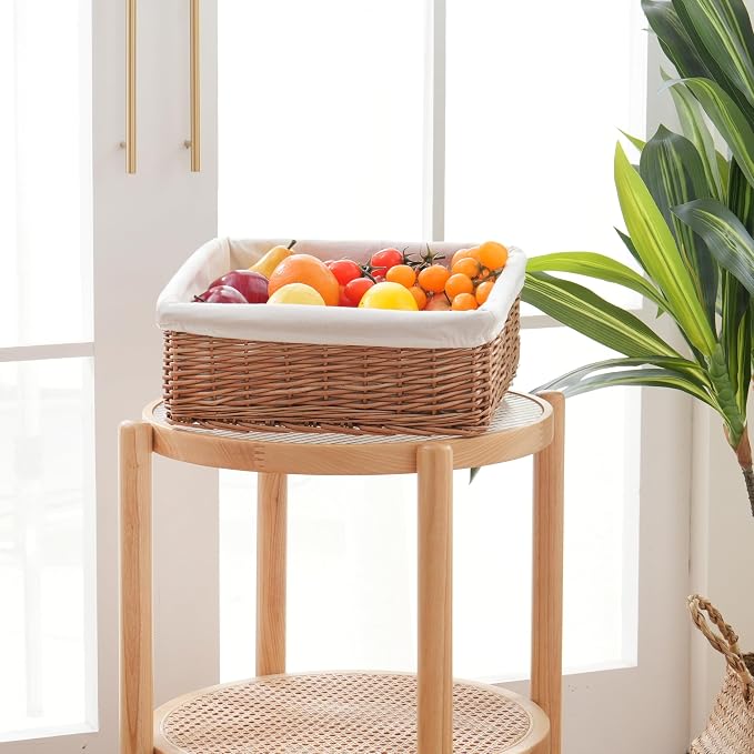 Handwoven Willow Storage Basket with Removable Cotton Liner – Fits 13’’ Cabinets, Eco-Friendly Organizer for Home Décor - Image 4