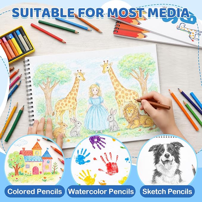 9" x 12" Sketch Book, 24-Pack 40 Sheets Drawing Paper Pad for Kids Coloring, Writing or Painting, Kid Drawing Pad & Art Supplies, Sketch pad for Kids Ages 3+ (9" x 12"(Pack of 24)) - Image 3