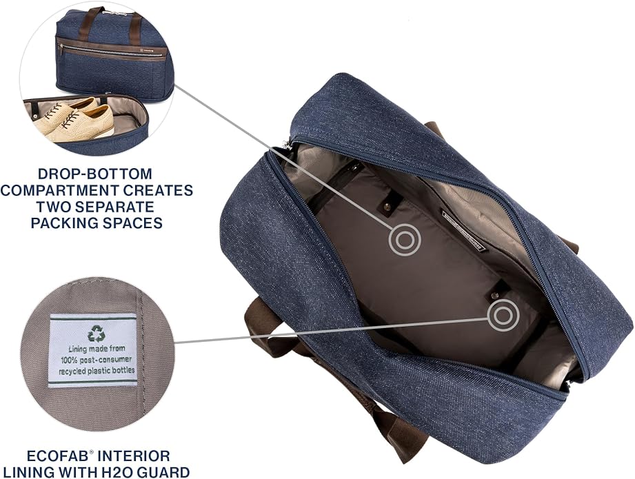 Travelpro Platinum Elite Carry on Soft Travel Drop-Bottom Weekender Bag, Overnight, Men and Women - Image 3
