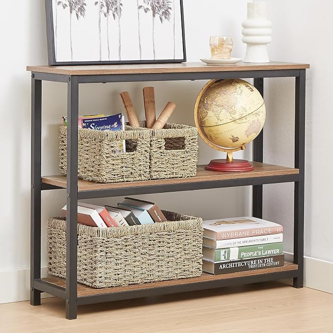 Wicker Basket, Set of 3 Hand-woven Storage Baskets for Organizing, Seagrass Wicker Storage Basket Bins with Handles, Small Toilet Paper Storage Baskets for Shelves Pantry Baskets (Seagrass) - Image 6