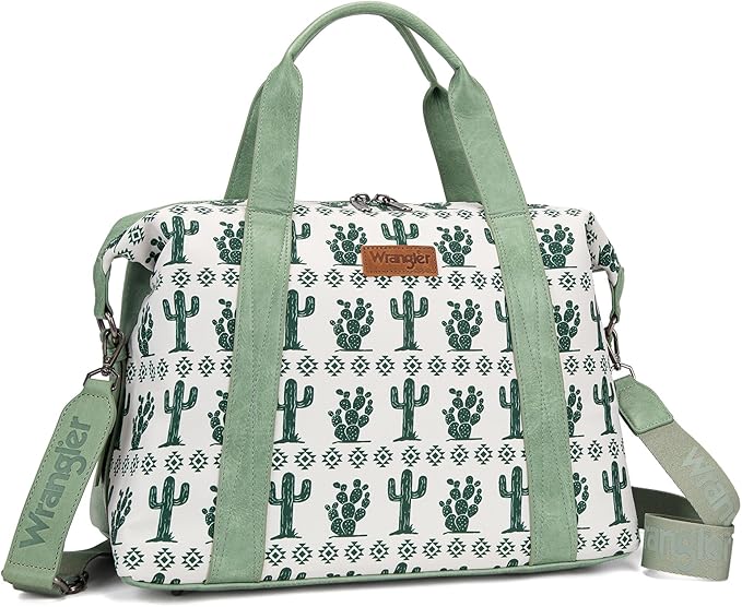Wrangler Duffel Bag for Women Large Travel Weekender Bag Designer Cactus Print Carry On Bags by THEOFFICIALMONTANAWEST