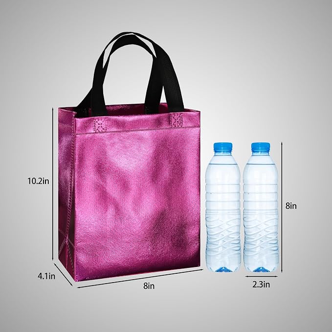 BLEWINDZ 100 Medium Reusable Gift Bags with Handles - Ideal Party Favors & Shopping Bags (10 Colors) - Image 5