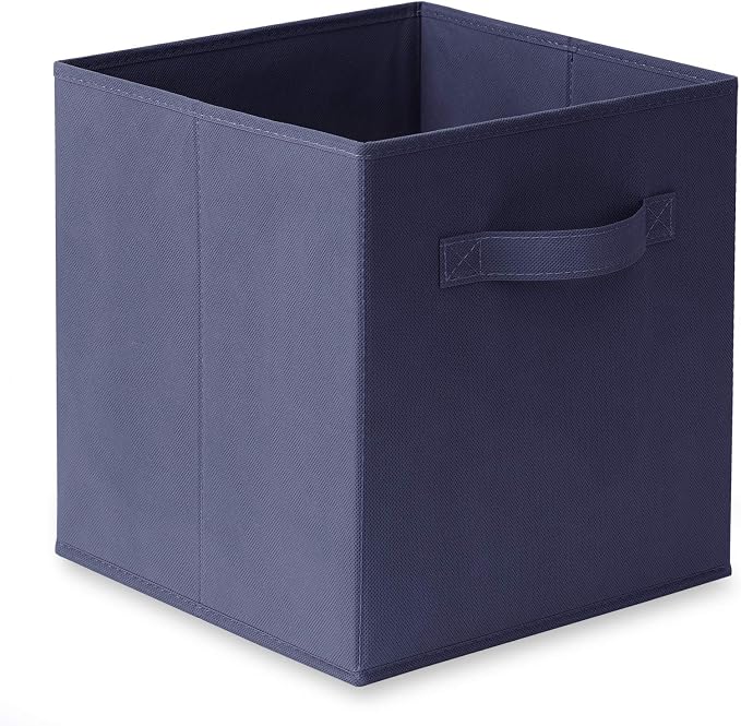 Casafield Set of 12 Collapsible Fabric Cube Storage Bins, Navy Blue - 11" Foldable Cloth Baskets for Shelves, Cubby Organizers & More - Image 2